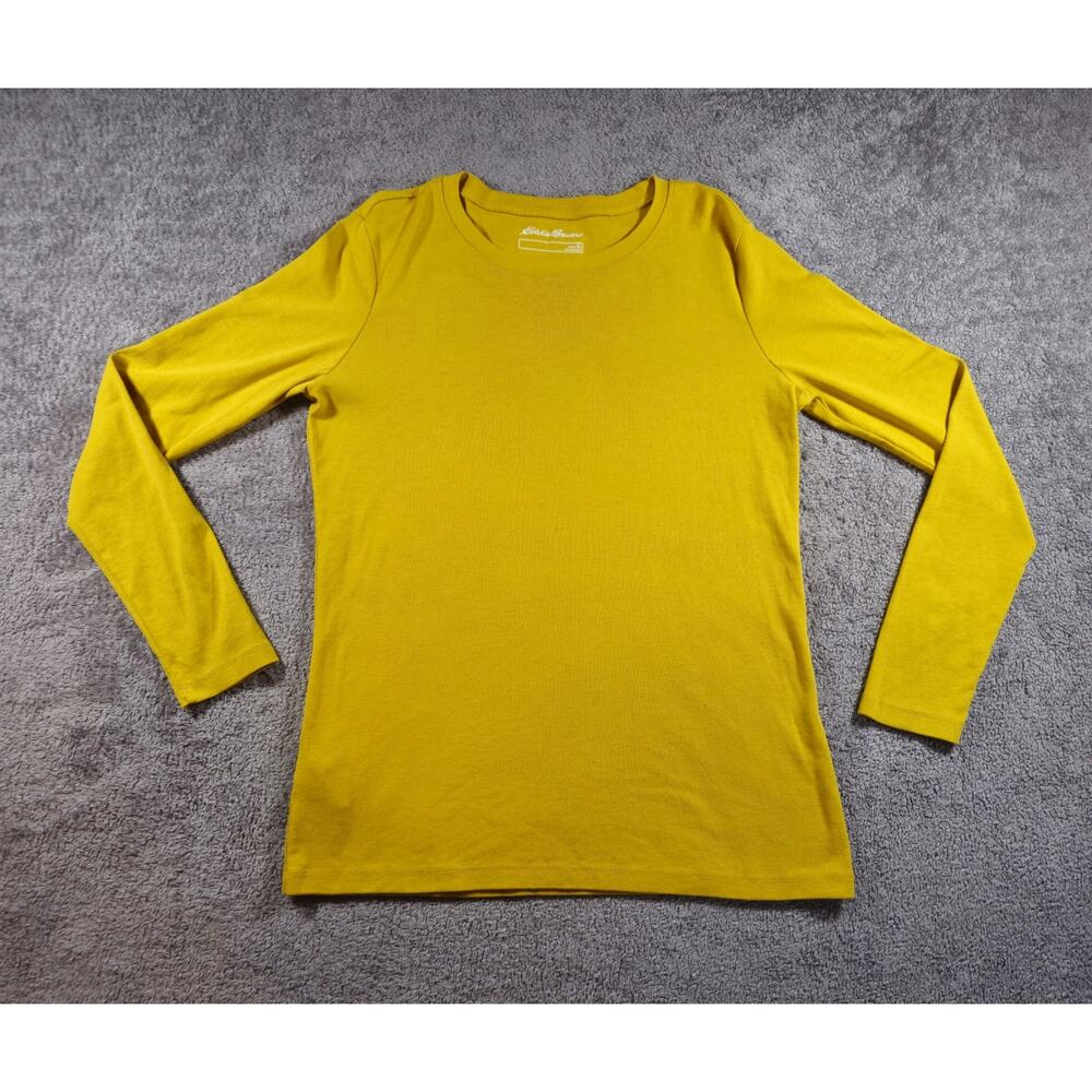 Eddie Bauer Closet Staple 100% Cotton Long Sleeve Basic Shirt Yellow